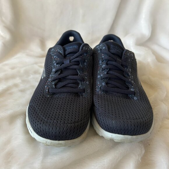 Skechers Goga Mat Slip On Tennis Shoes Womens Size 8.5 Blue Activewear Go Walk - Picture 2 of 6